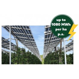 Agri voltaico per piante da frutto ad alta protezione